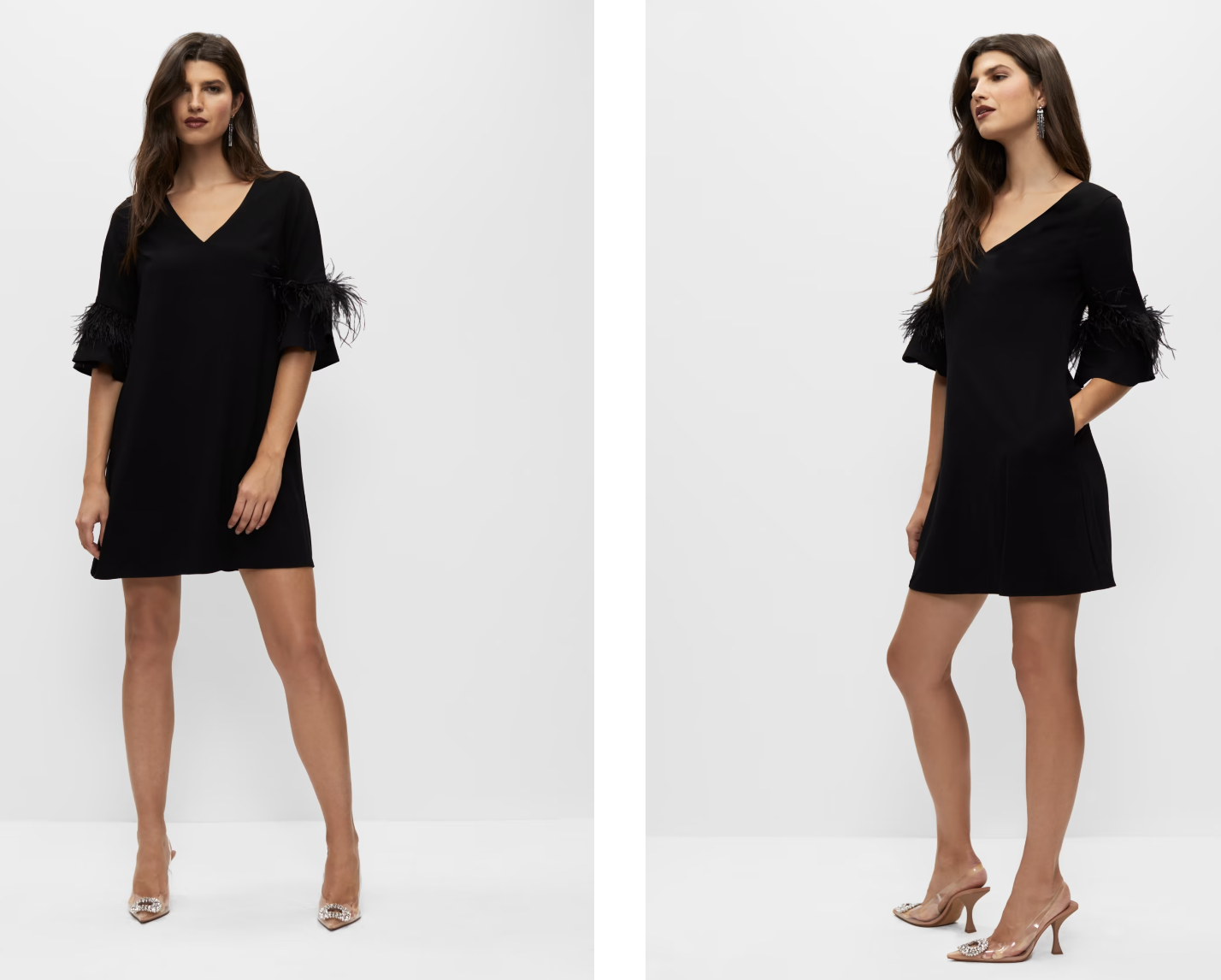 Aidan Mattox Feather Trim Dress